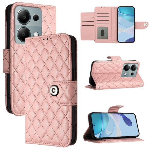 Étui Pour Xiaomi Redmi Note 13 4g Titulaire De La Carte Bande De Poignet Portefeuille Couverture Protection Élégante Antichoc - Couleur Orange