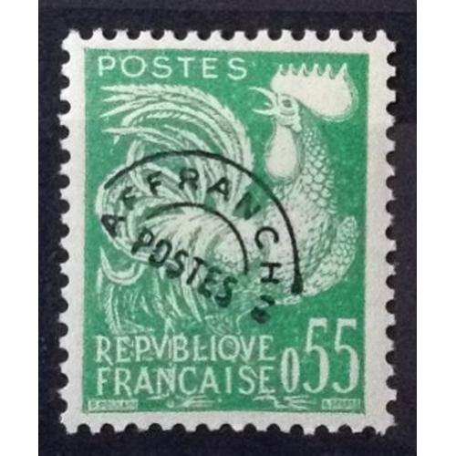 Préoblitéré Coq 0,55 Vert-Jaune (Impeccable N° 122) Neuf** Luxe (= Sans Trace De Charnière) - Cote 35,00 - France Année 1960 - Brn83 - N31763