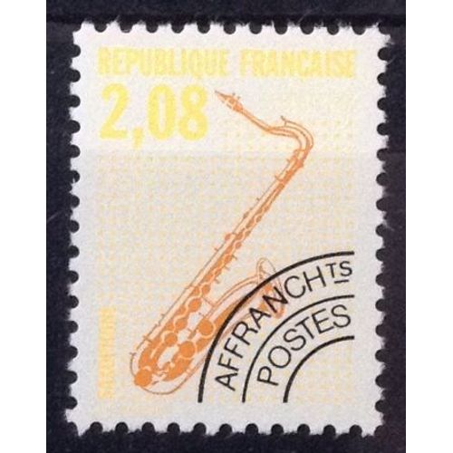 Préoblitéré Instruments De Musique 1992 - Saxophone 2,08 - Dentelé 12 (Impeccable N° 215a) Neuf** Luxe (= Sans Trace De Charnière) - Cote 35,25 - France Année 1992 - Brn83 - N31766