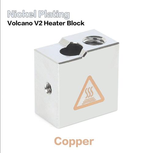 Copper V2 HB 2 pcs Nipseyteko imprimante 3D, bloc chauffant e3d v6 Hotend Volcano v2, extrudeuse, bloc chauffant en Aluminium, chaussettes en Silicone