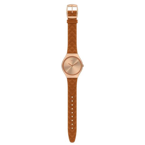 Montre Femme Swatch Brown Quilted Collection Skin Irony