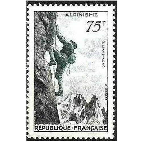 France 1956, Très Beau Timbre Neuf** Luxe Yvert 1075 - Escalade, Alpinisme, Cote 14.50 Euros.