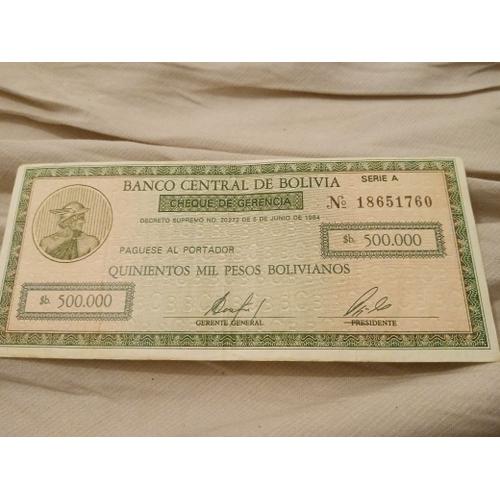 Billet 500000 Bolivinos Bolivia