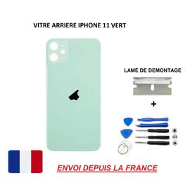 Vitre Arriere Apple iPhone 11 Pro Max Vert Cache Dos En Verre Avec