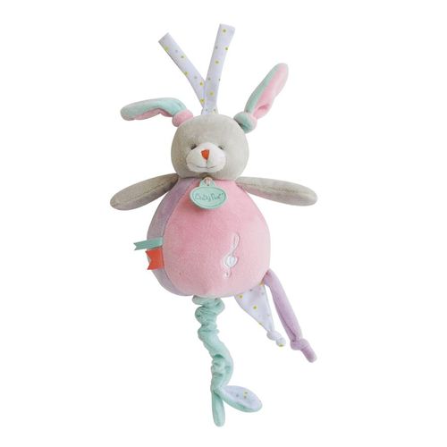 Baby Nat' Boîte À Musique Lapin Les Touptis Rose Doudou Musical Bébé Fille