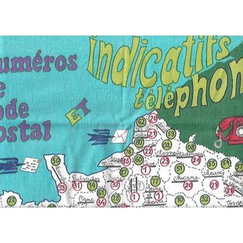 Torchon Numéros De Code Postal / Indicatifs De Téléphone