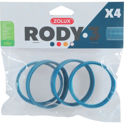 Zolux-4 Anneaux Connecteur Pour Tube Rody . Couleur Bleu. Taille ? 6 Cm . Pour Rongeur.-Zo-206033