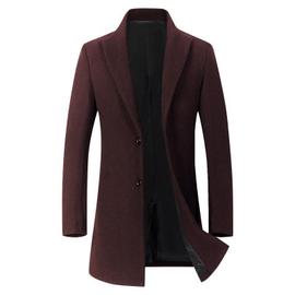 Laine Manteau Homme Mi long Slim Fit Automne Hiver Pardessus