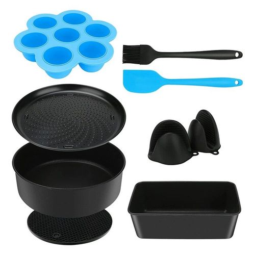 Ensemble d'accessoires pour friteuse AD-Air, pour four ou autocuiseur Ninja Foodi, poêle à gâteau, poêle à Pizza, poêle à pain, moules à muffins en Silicone