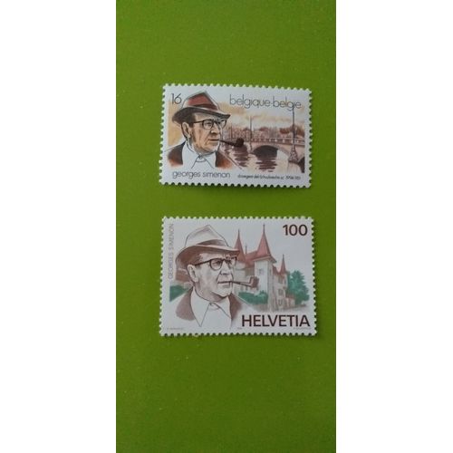 2 Timbres Simenon Belgique Et Suisse