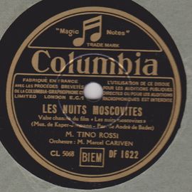 25 Cm 78 Trs Les Nuits Moscovites / On N'aime Qu'une Fois
