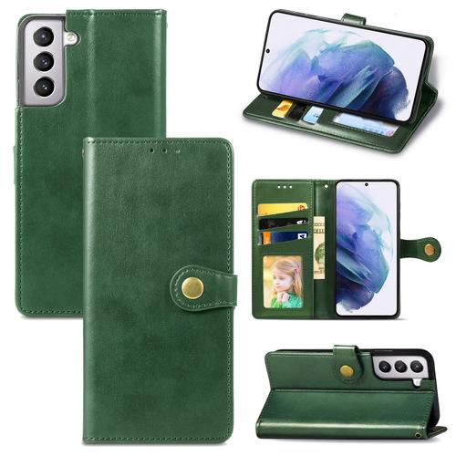 Advansia Coque Pour Samsung Galaxy S21 Plus Vert [Porte Carte, Etui Portefeuille, Boucle]