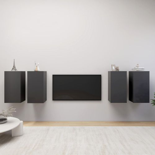 Vidaxl Meubles Tv 4 Pcs Gris 30,5x30x60 Cm Bois D'ingénierie