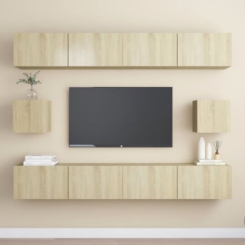Vidaxl Ensemble De Meubles Tv 6 Pcs Chêne Sonoma Bois D'ingénierie