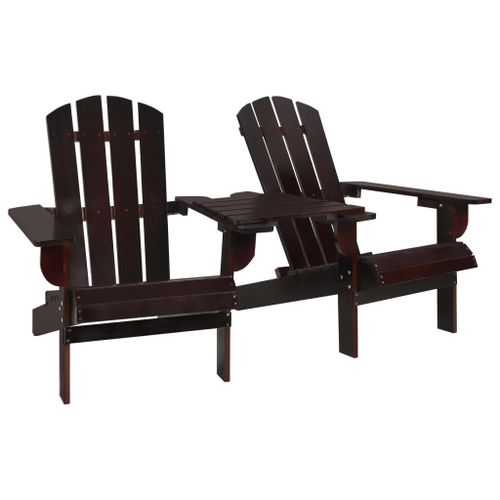 Vidaxl Chaises De Jardin Adirondack Avec Table Bois De Sapin Marron