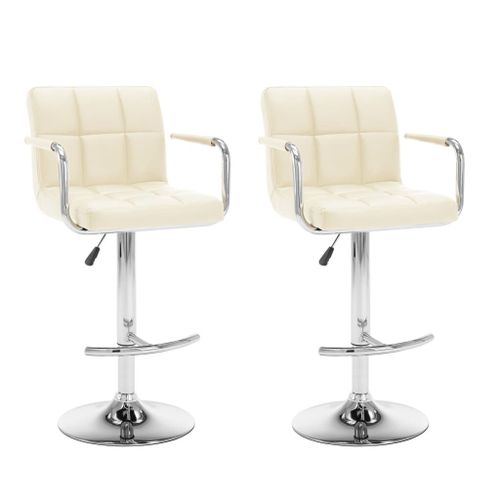 Vidaxl Tabourets De Bar 2 Pcs Crème Similicuir