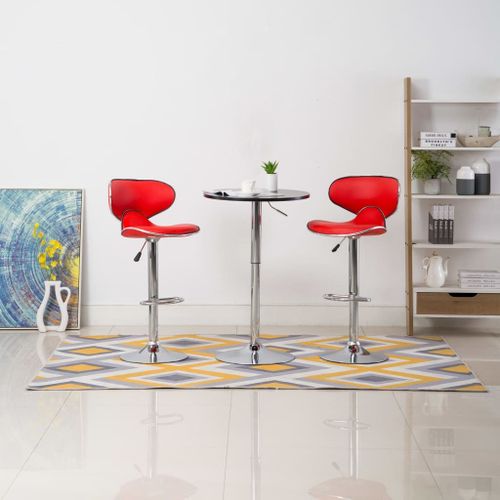 Vidaxl Tabourets De Bar 2 Pcs Rouge Similicuir