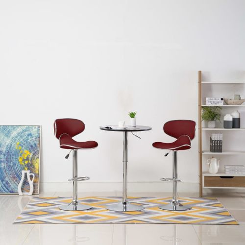 Vidaxl Tabourets De Bar 2 Pcs Rouge Bordeaux Similicuir