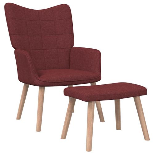 Vidaxl Chaise De Relaxation Avec Tabouret Rouge Bordeaux Tissu