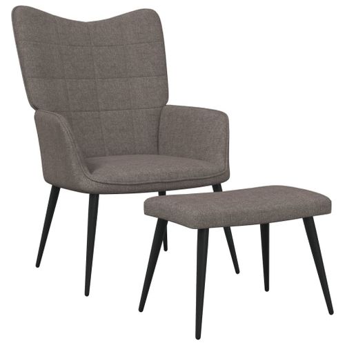 Vidaxl Chaise De Relaxation Avec Tabouret Taupe Tissu
