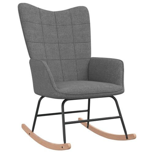 Vidaxl Chaise À Bascule Gris Foncé Tissu