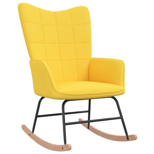 Vidaxl Chaise À Bascule Jaune Moutarde Tissu