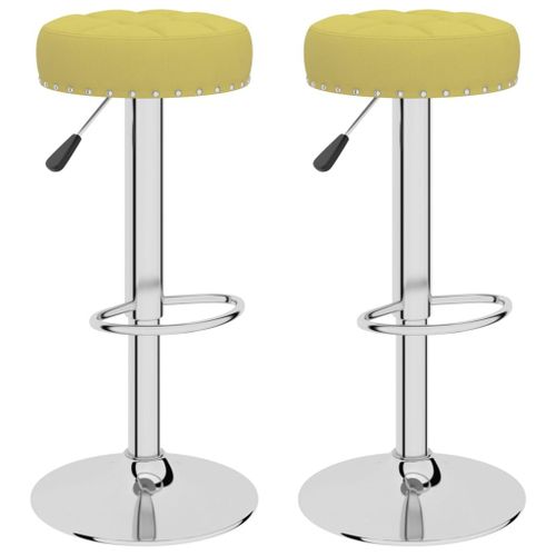 Vidaxl Tabourets De Bar Lot De 2 Vert Tissu