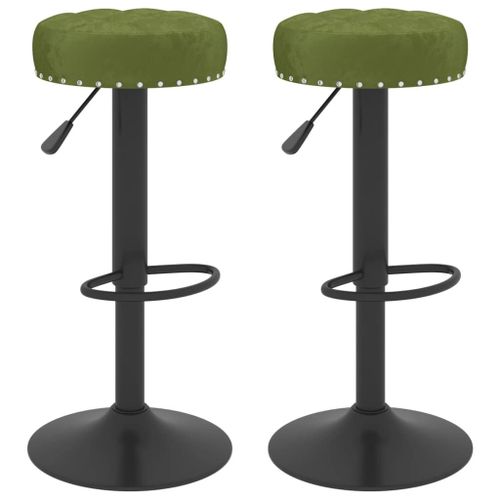 Vidaxl Tabourets De Bar Lot De 2 Vert Clair Velours