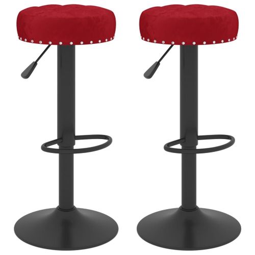Vidaxl Tabourets De Bar Lot De 2 Rouge Bordeaux Velours