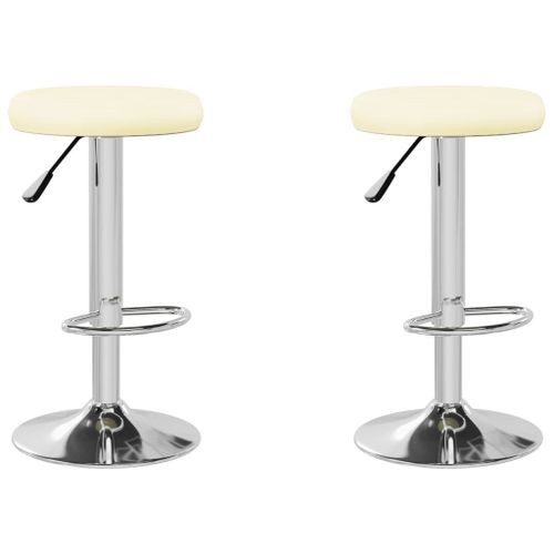 Vidaxl Tabourets De Bar Lot De 2 Crème Similicuir