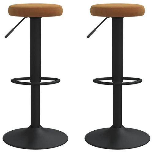 Vidaxl Tabourets De Bar Lot De 2 Marron Velours