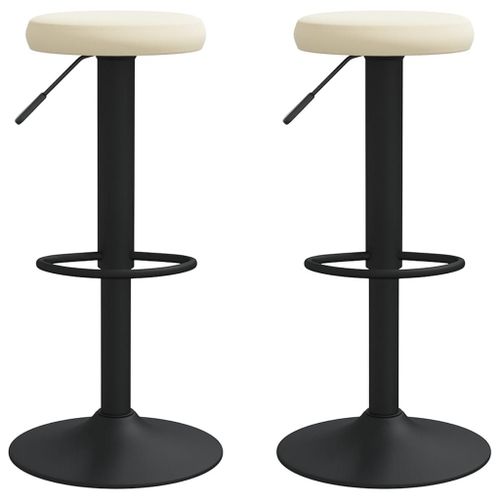 Vidaxl Tabourets De Bar Lot De 2 Crème Velours