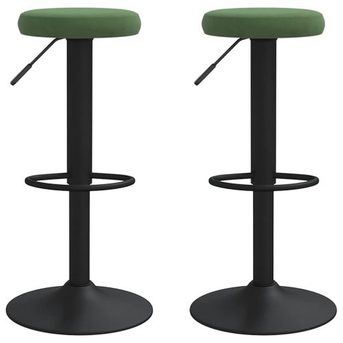 Vidaxl Tabourets De Bar Lot De 2 Vert Foncé Velours