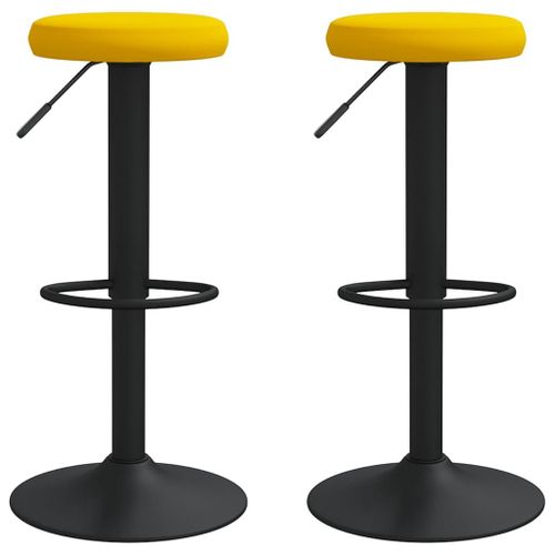 Vidaxl Tabourets De Bar Lot De 2 Jaune Moutarde Velours