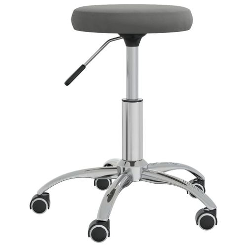 Vidaxl Chaise Pivotante De Bureau Gris Foncé Velours