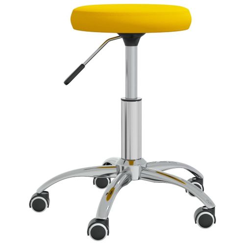 Vidaxl Chaise Pivotante De Bureau Jaune Moutarde Velours