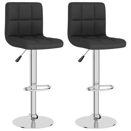 Vidaxl Tabourets De Bar Lot De 2 Noir Tissu