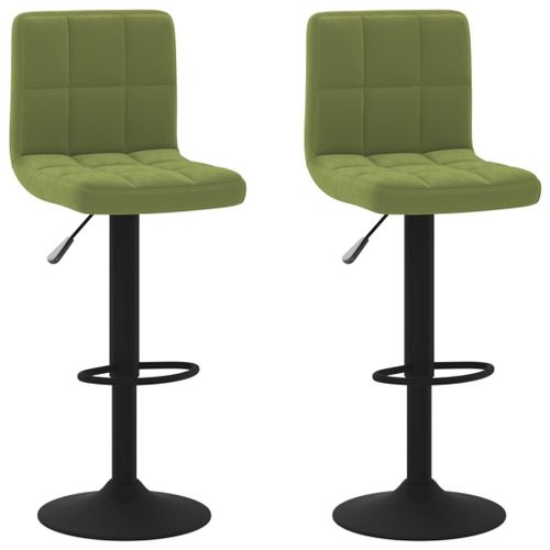 Vidaxl Tabourets De Bar Lot De 2 Vert Clair Velours