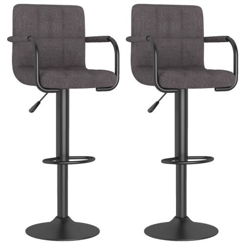 Vidaxl Tabourets De Bar Lot De 2 Taupe Tissu