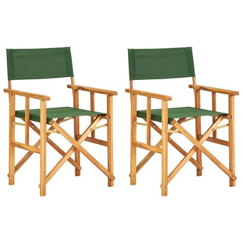 Vidaxl Chaises De Metteur En Scène Lot De 2 Bois Massif D'acacia Vert