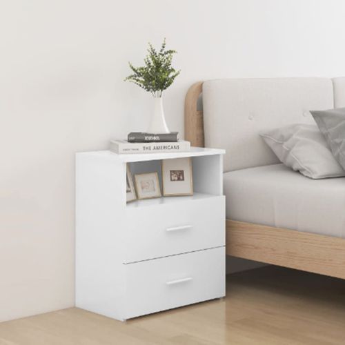 Vidaxl Tables De Chevet 2 Pcs Blanc 50x32x60 Cm