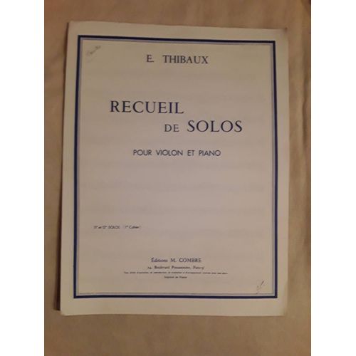 E Thibaux Recueil De Solos 1 Cahier