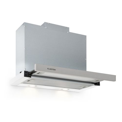 Klarstein Mariana 60 Hotte Aspirante Plate 60cm- Extraction D'air 500 M³/H - Eclairage Led - Blanche