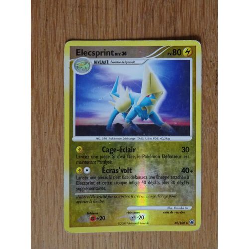 Carte Pokemon Elecsprint Brillante 80 Pv 40/100 Diamant Et Perle - Aube Majestureuse