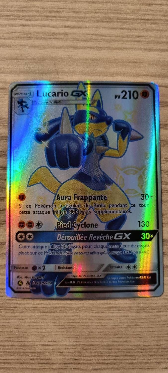 Carte Pokemon LUCARIO SV64/SV94 GX Secrète SHINY Soleil et Lune SL11.5 FR  NEUF