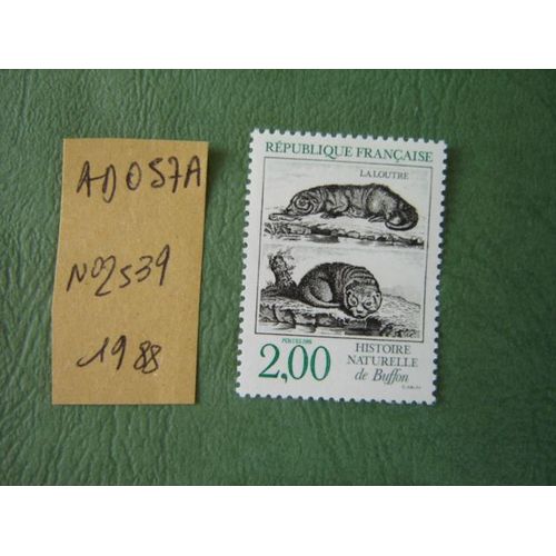 Ad 057 A // Timbre France Neuf 1988 *N°2539 "Histoire Naturelle Buffon "La Loutre