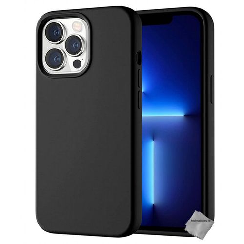 Housse Etui Coque Silicone Gel Fine Apple Iphone 13 Pro Max + Verre Trempe -Noir