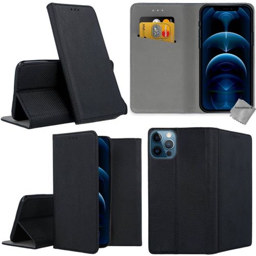 Housse Etui Coque Pochette Portefeuille Pour Apple Iphone 13 Pro + Film Ecran - Noir Magnet