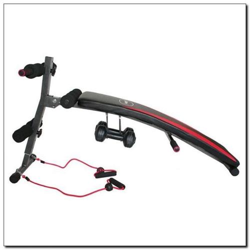 Banc De Musculation Abdos L8355 Hms Avec Haltères Et Extenseurs Home Gym Abdominaux