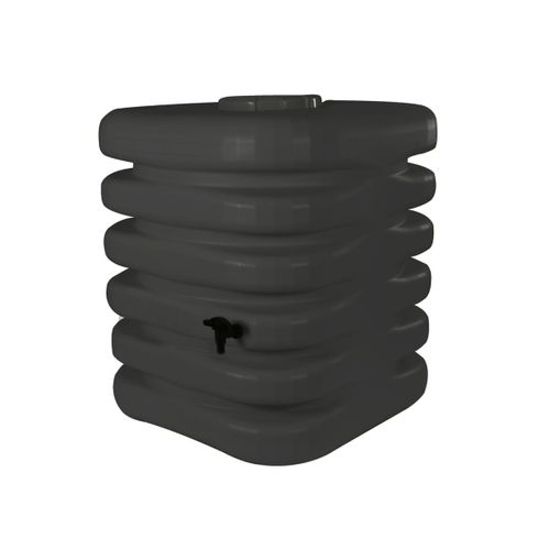 Récupérateur d'eau de pluie Cubique 1000 L + Kit raccord chéneau - Anthracite - BelliJardin